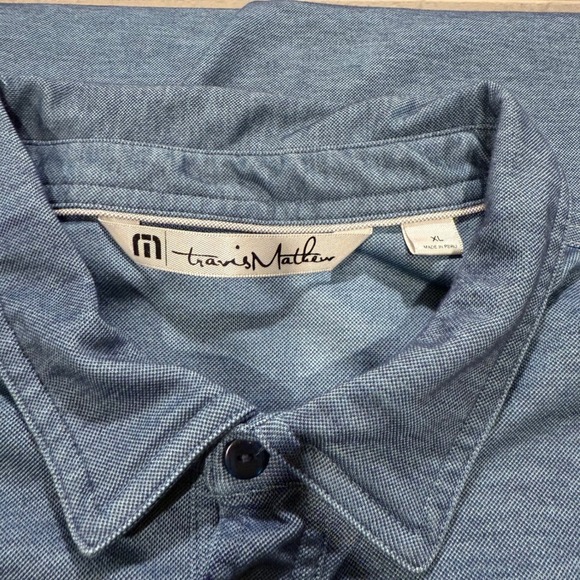 Bundle Travis Mathew Golf Polo Shirt XL Blue Gray Striped Performance Casual Men - Picture 7 of 11
